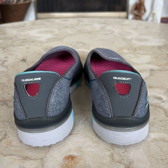 Skechers Performance Women's Go Flex Slip-On Walking Shoe Charcoal/Blue - Picture 8 of 13